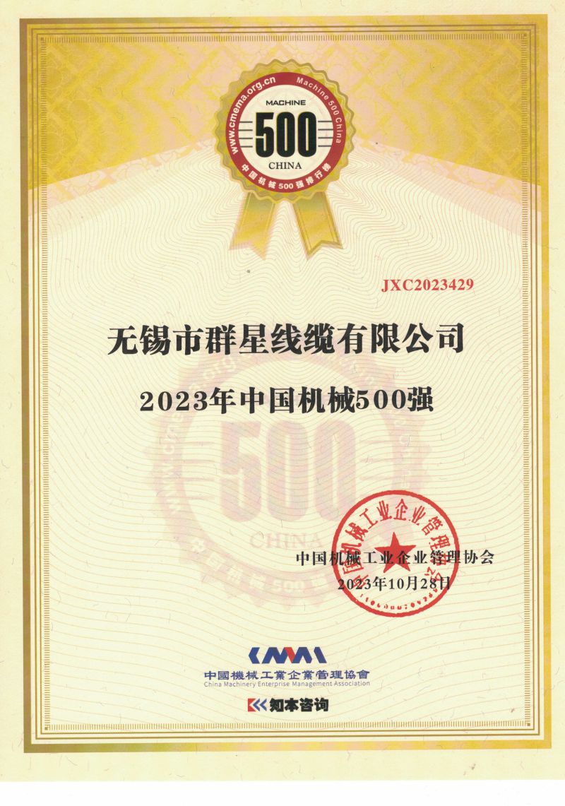 2023年中國機(jī)械500強(qiáng)